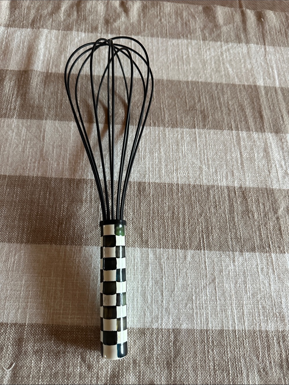 Mackenzie-Childs Black Large Courtley Check Whisk - NWOT